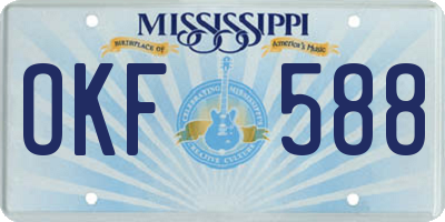 MS license plate OKF588