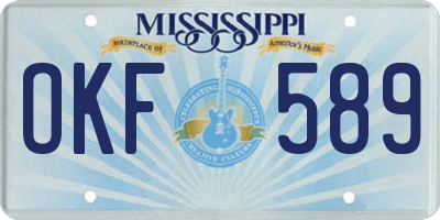 MS license plate OKF589