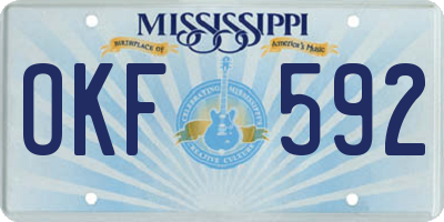 MS license plate OKF592