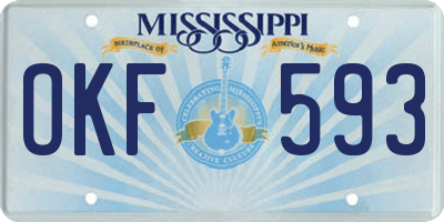 MS license plate OKF593