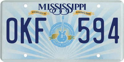 MS license plate OKF594