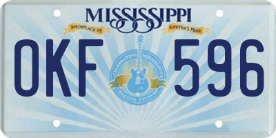 MS license plate OKF596