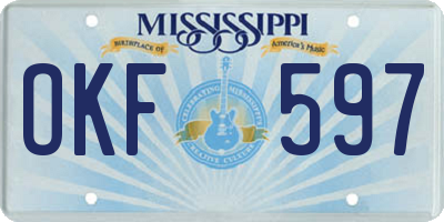 MS license plate OKF597