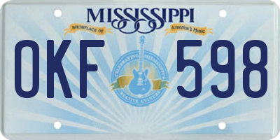 MS license plate OKF598