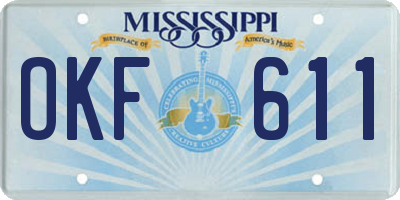 MS license plate OKF611