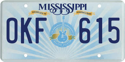MS license plate OKF615