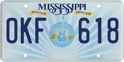 MS license plate OKF618