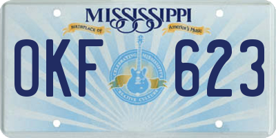 MS license plate OKF623