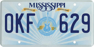 MS license plate OKF629
