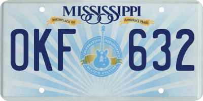 MS license plate OKF632
