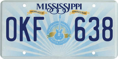 MS license plate OKF638