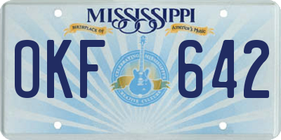 MS license plate OKF642