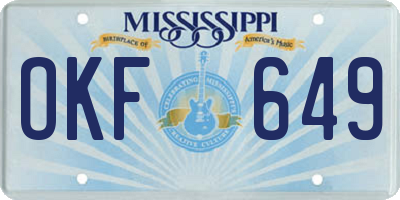 MS license plate OKF649