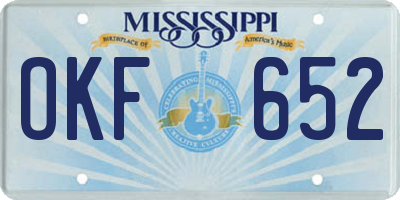 MS license plate OKF652