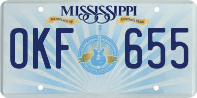 MS license plate OKF655