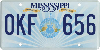 MS license plate OKF656