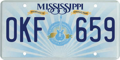 MS license plate OKF659