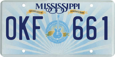 MS license plate OKF661