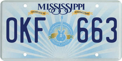 MS license plate OKF663