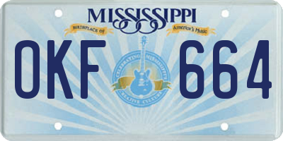 MS license plate OKF664