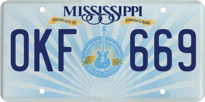MS license plate OKF669