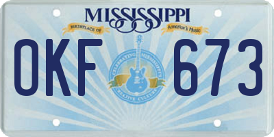 MS license plate OKF673
