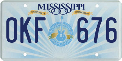 MS license plate OKF676