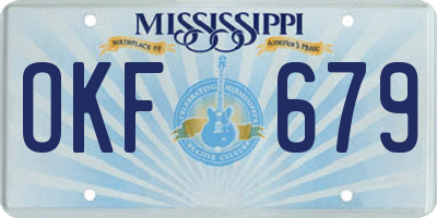 MS license plate OKF679