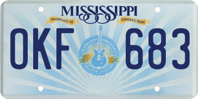 MS license plate OKF683