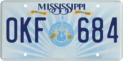 MS license plate OKF684