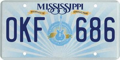 MS license plate OKF686