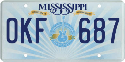 MS license plate OKF687