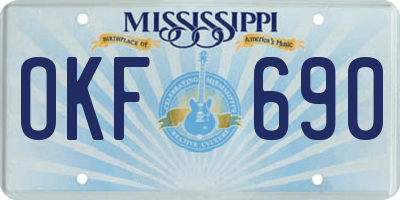 MS license plate OKF690