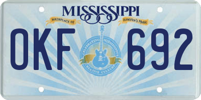 MS license plate OKF692