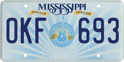 MS license plate OKF693