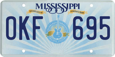 MS license plate OKF695