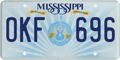 MS license plate OKF696
