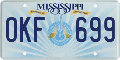 MS license plate OKF699