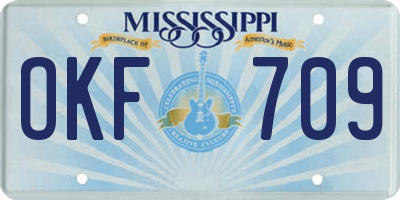 MS license plate OKF709