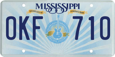 MS license plate OKF710