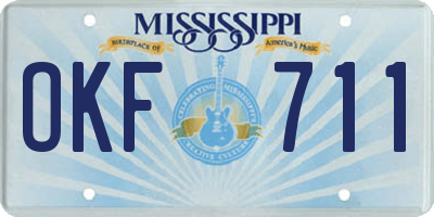 MS license plate OKF711