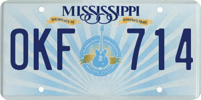 MS license plate OKF714