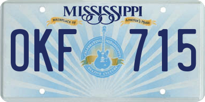 MS license plate OKF715