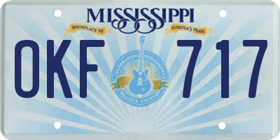MS license plate OKF717
