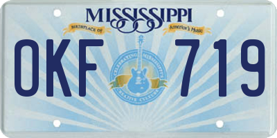 MS license plate OKF719