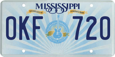 MS license plate OKF720