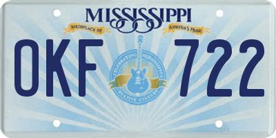 MS license plate OKF722