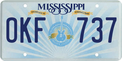 MS license plate OKF737