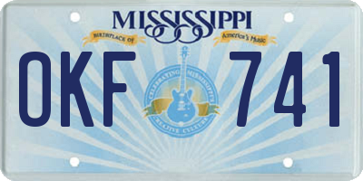 MS license plate OKF741