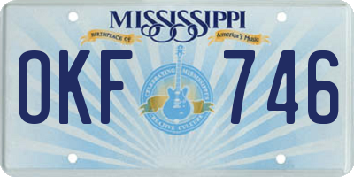 MS license plate OKF746